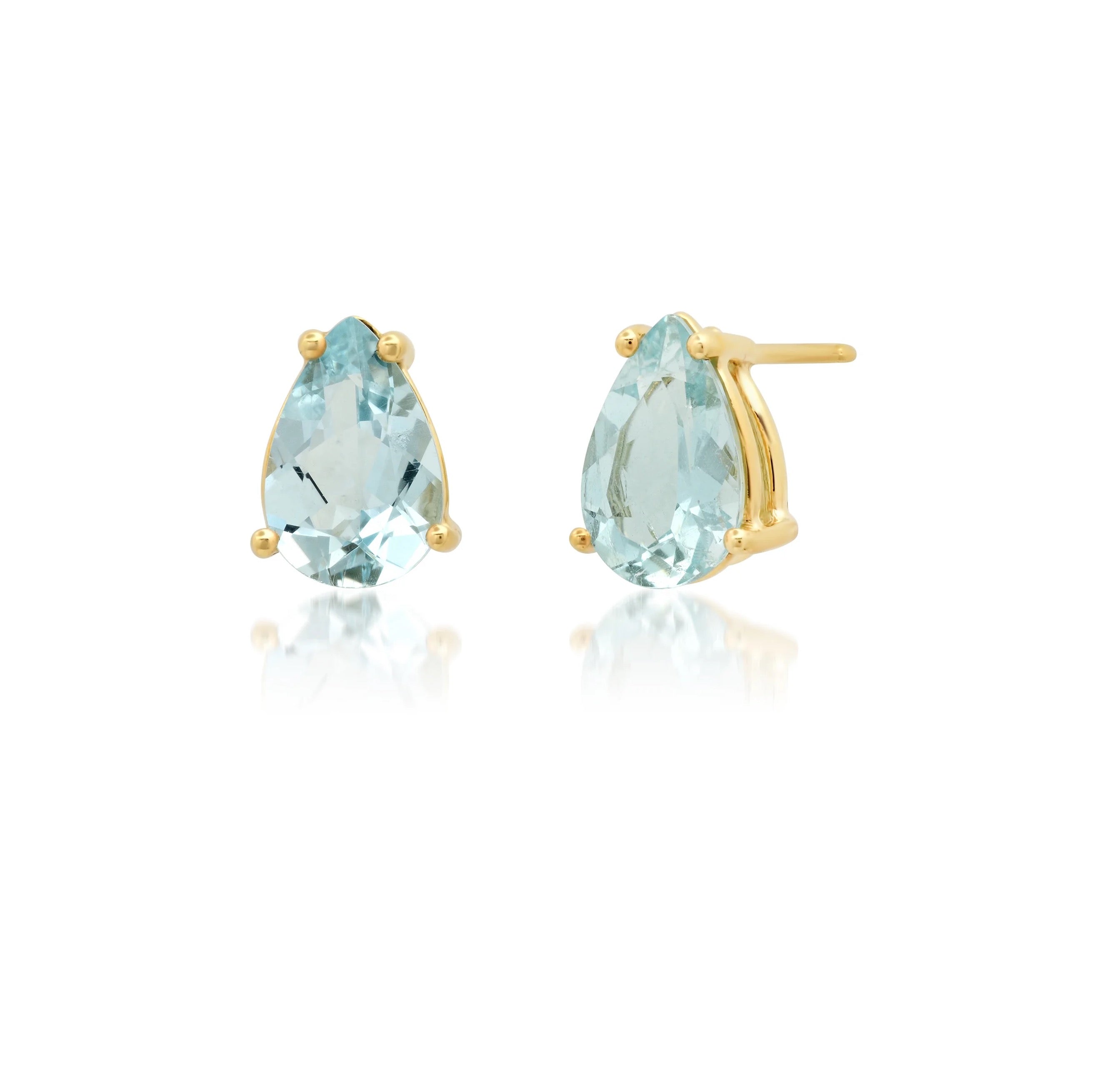 Larissa Pear Aquamarine Piercings (Two Earrings)