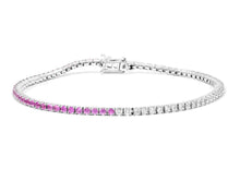 Load image into Gallery viewer, Layla Pink Sapphire Diamond Tennis Bracelet
