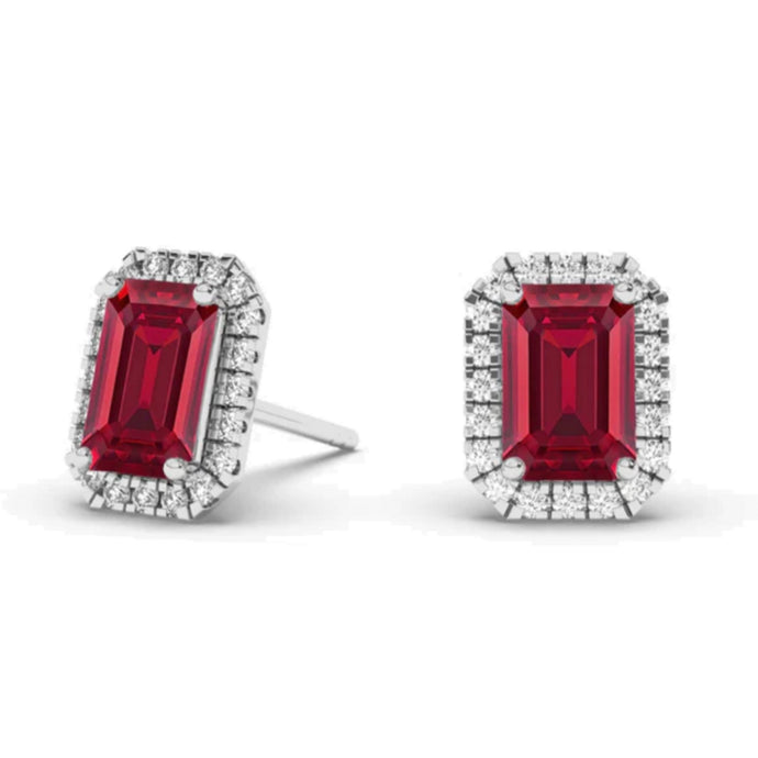 Lena Ruby Diamond Studs