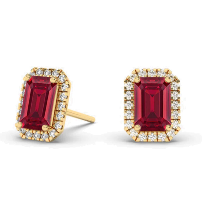 Lena Ruby Diamond Studs