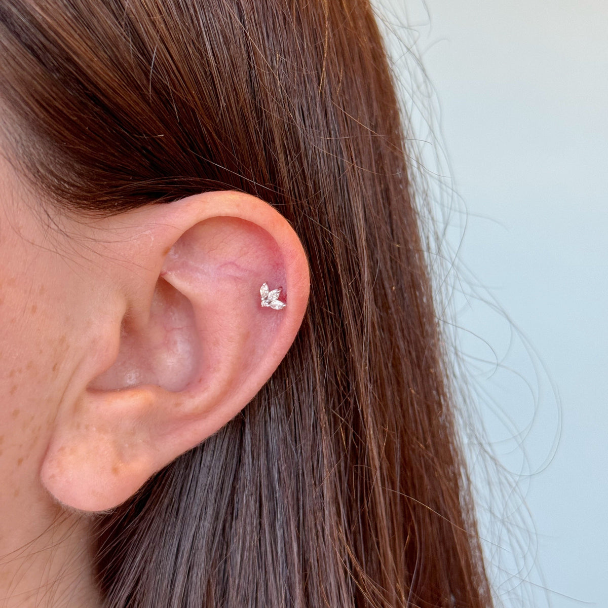 Lotus Flower Diamond Piercings (Two Earrings)