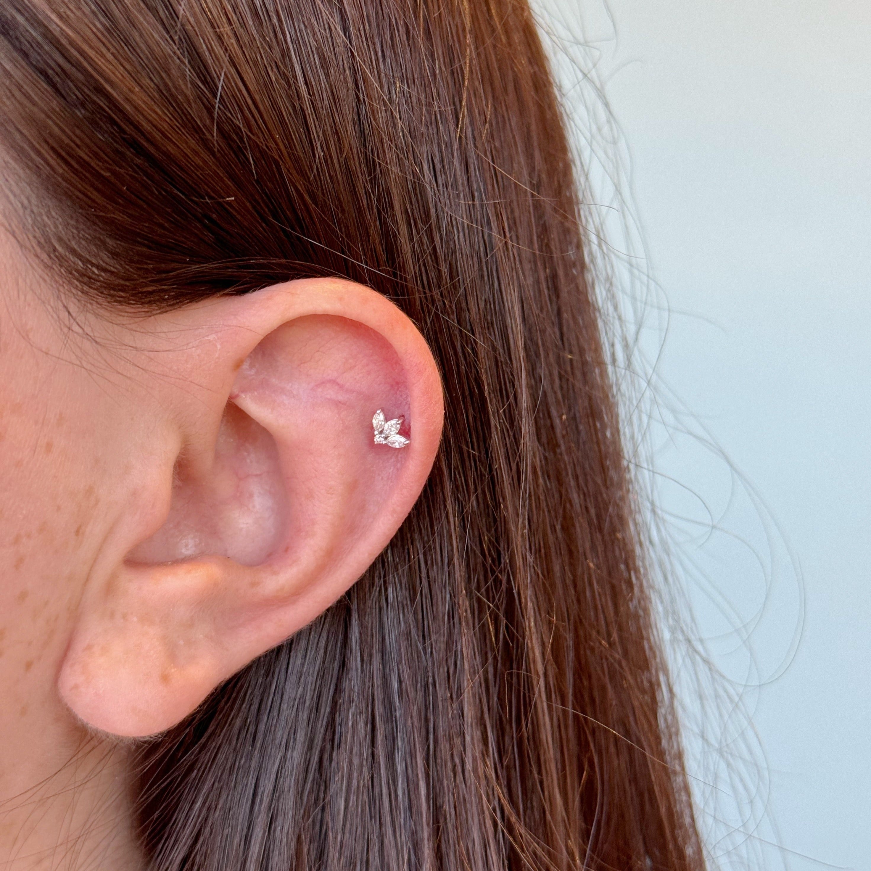 Lotus Flower Diamond Piercings