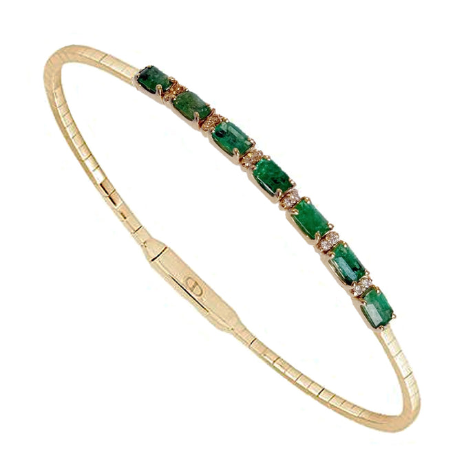 Luciana Emerald Diamond Flexible Bangle 2.17 ct.