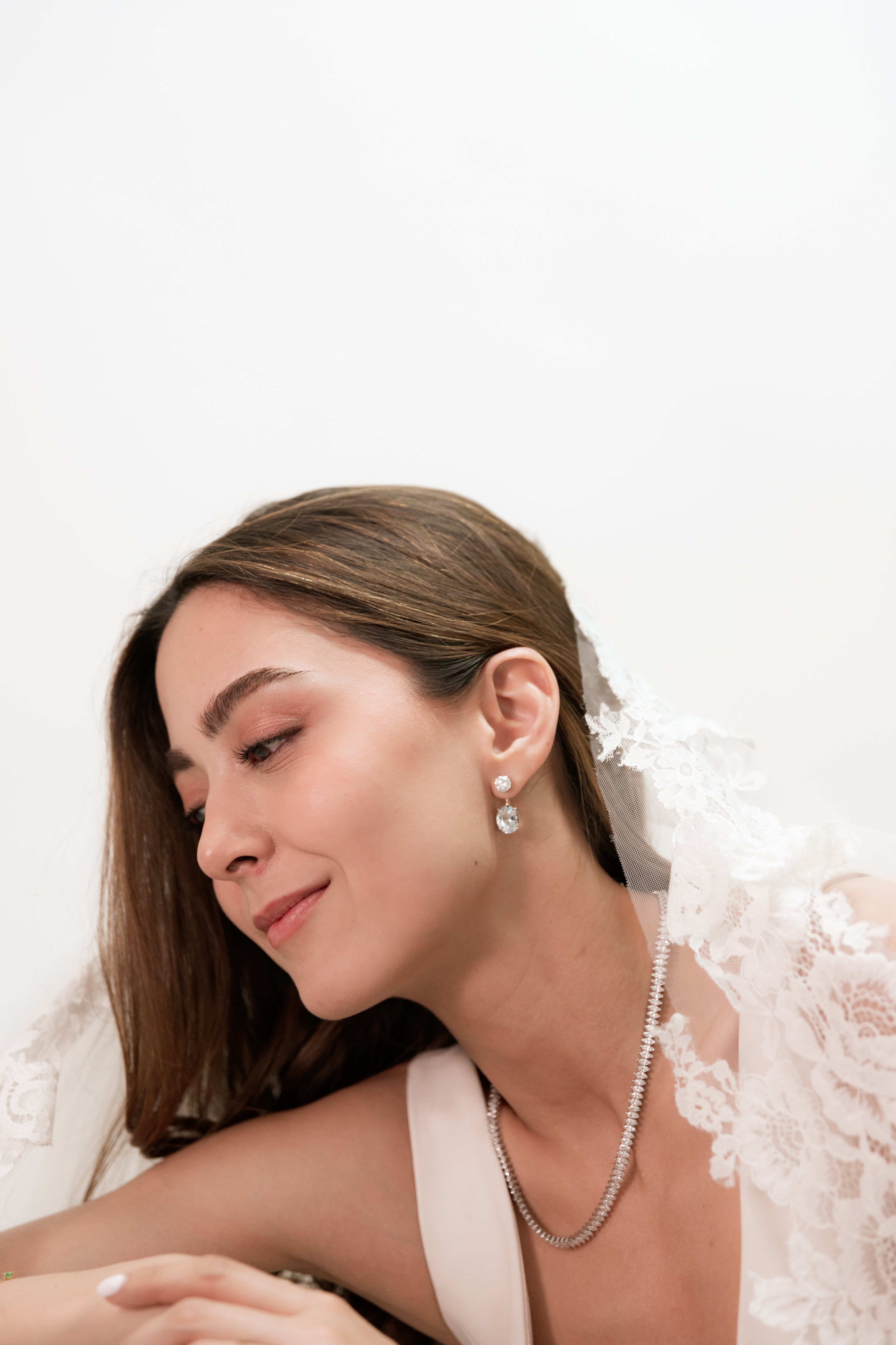 Something Blue Lab Diamond & Aquamarine Jacket Earrings