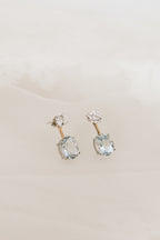 Something Blue Lab Diamond & Aquamarine Jacket Earrings