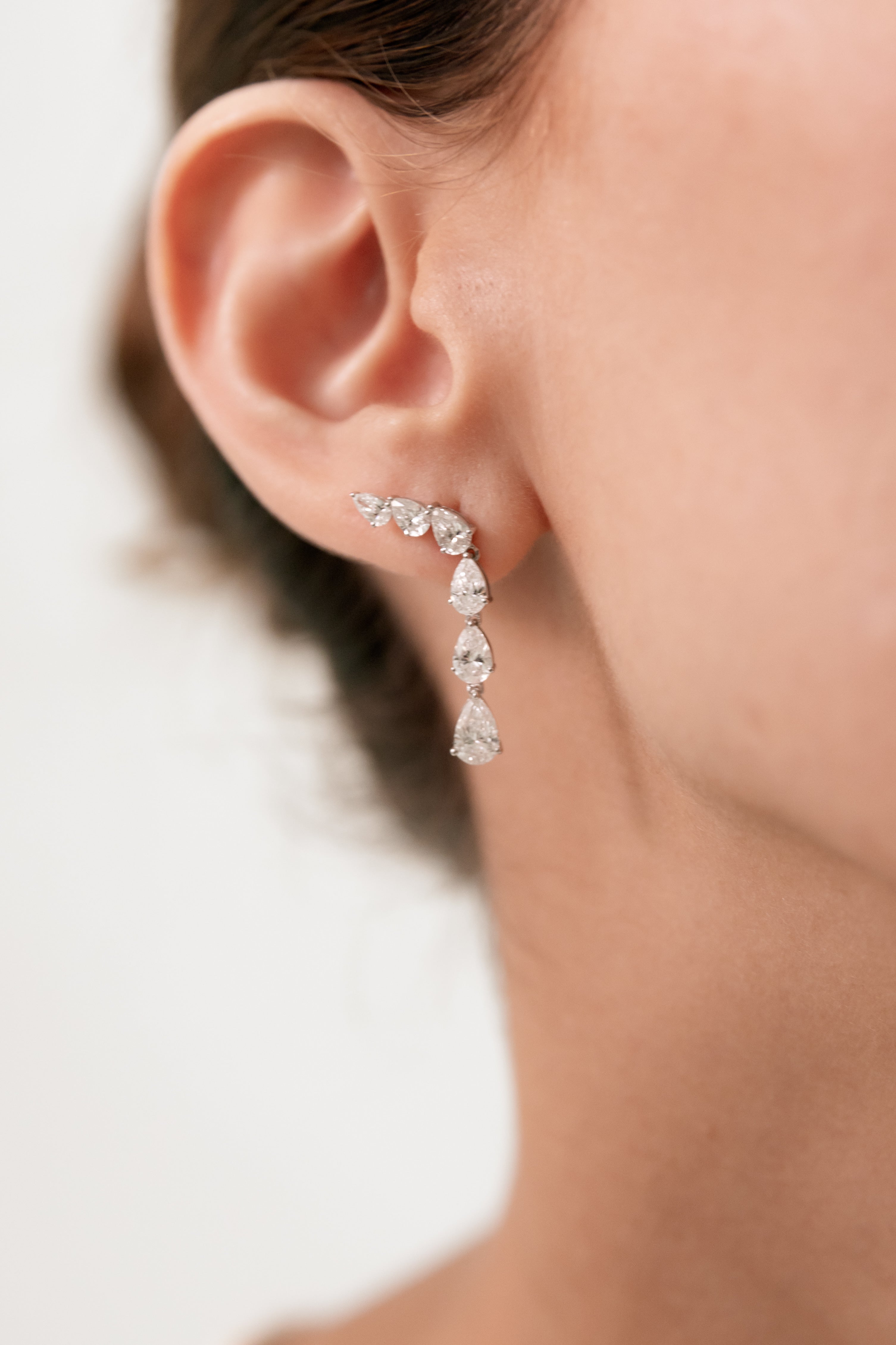 Sofia Drop Lab Pear Diamond Earrings
