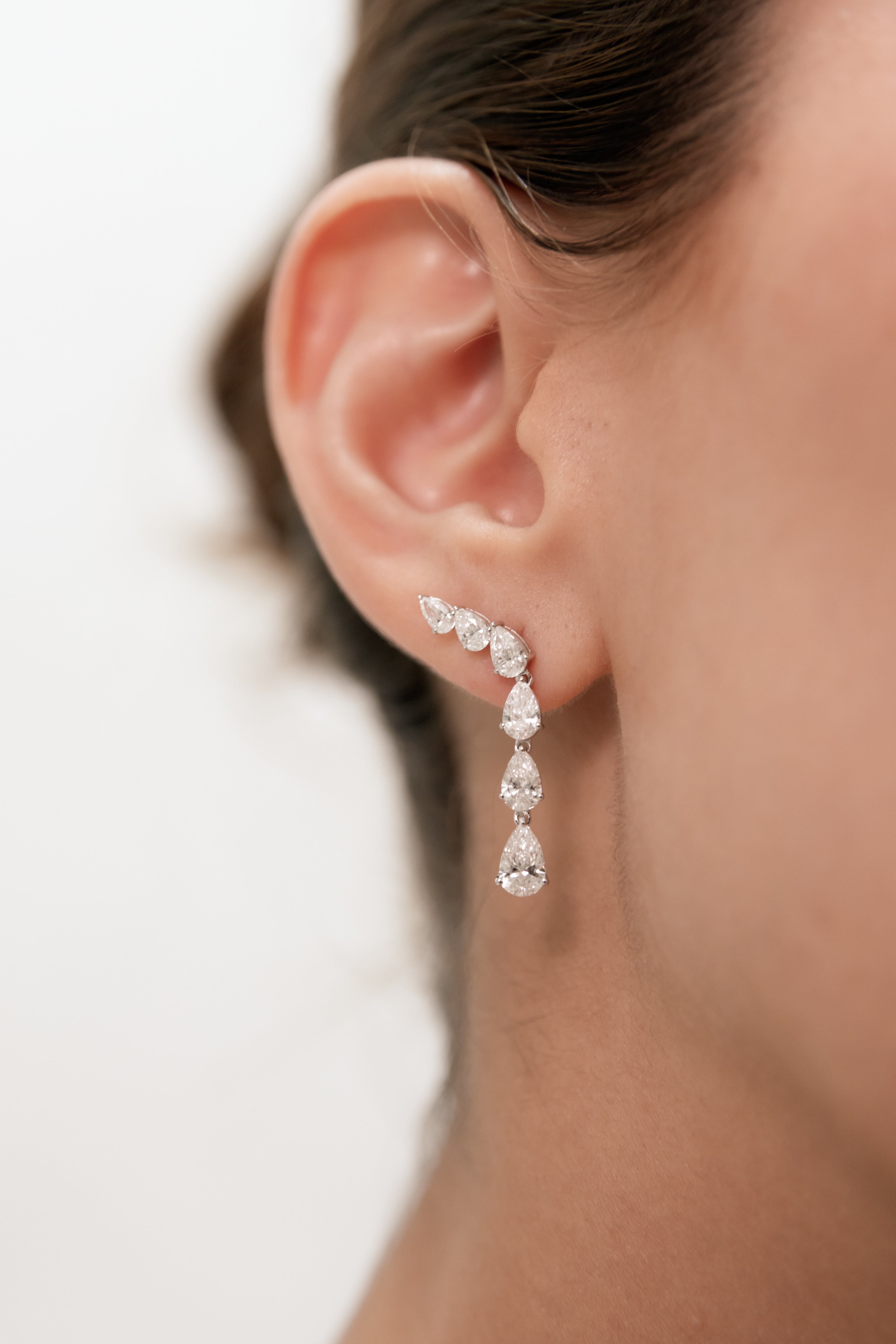 Sofia Drop Lab Pear Diamond Earrings