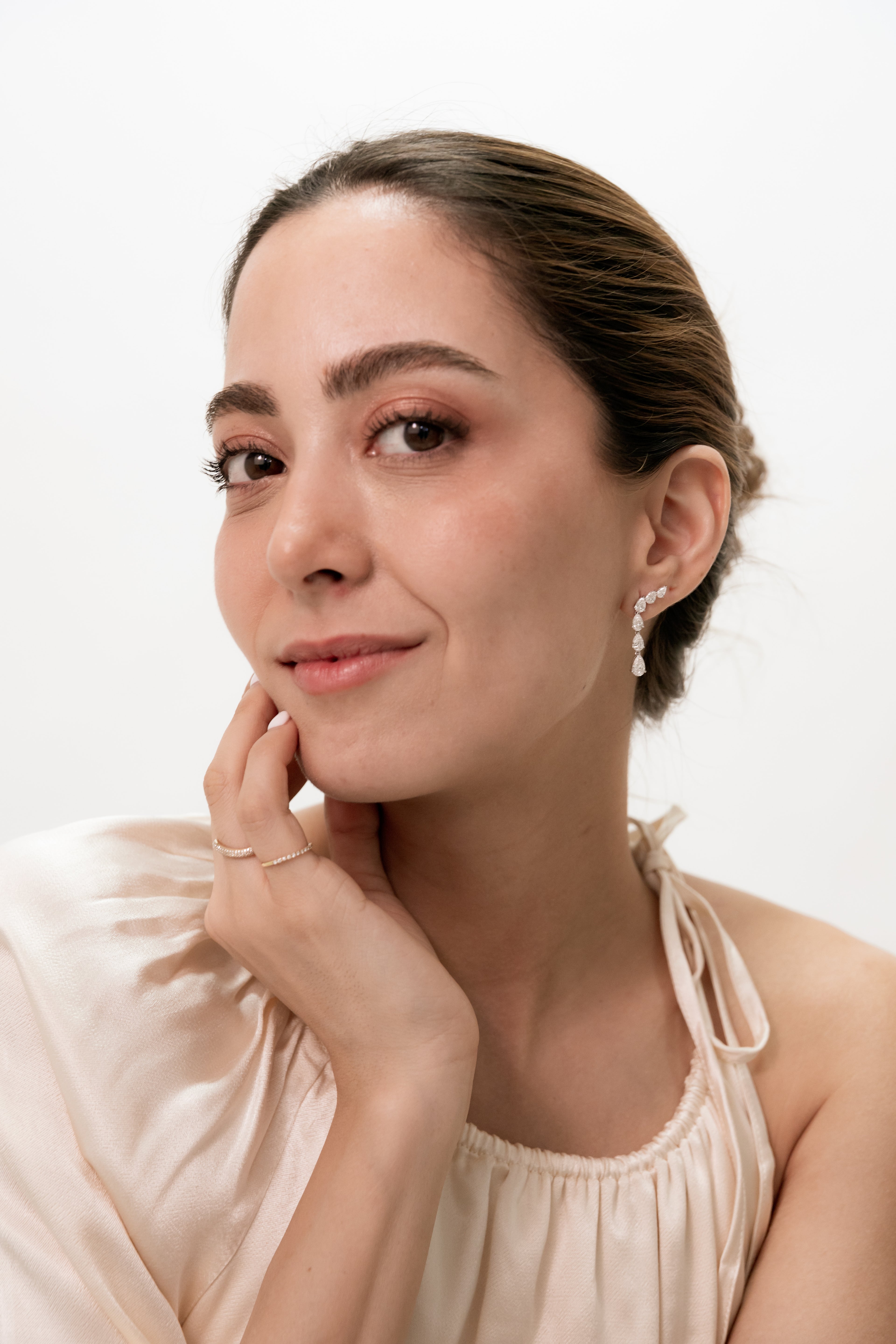 Sofia Drop Lab Pear Diamond Earrings
