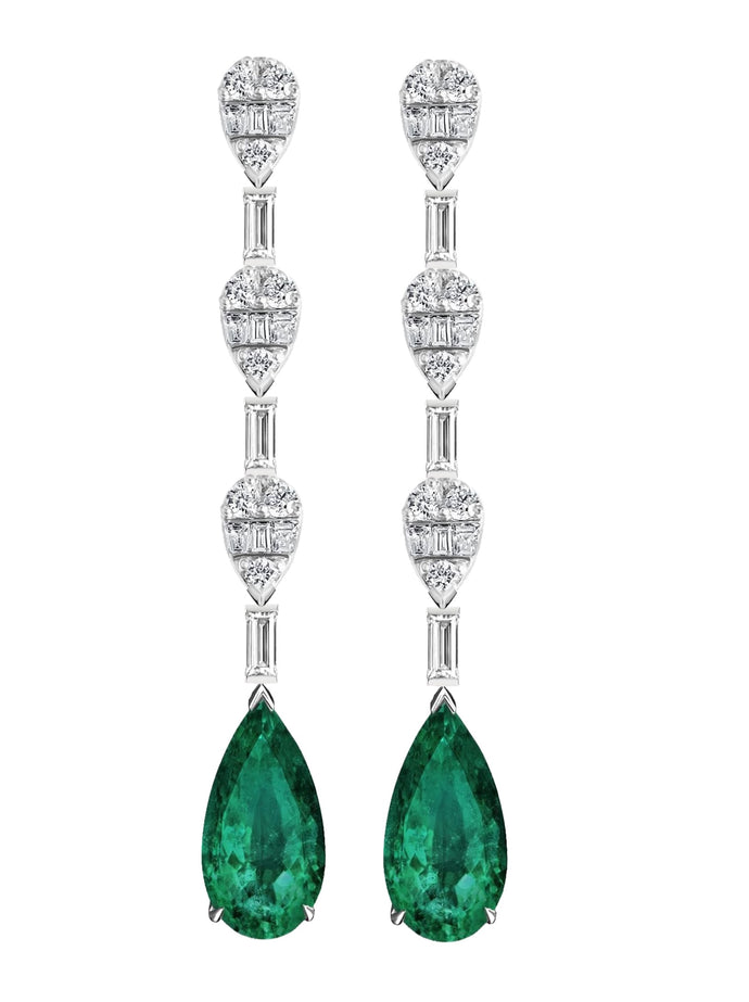 Malia Emerald Diamond Long Earrings