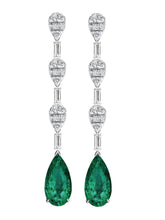 Load image into Gallery viewer, Malia Emerald Diamond Long Earrings
