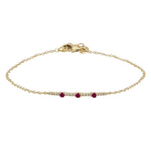 Load image into Gallery viewer, Melina Ruby Diamond Chain Bracelet
