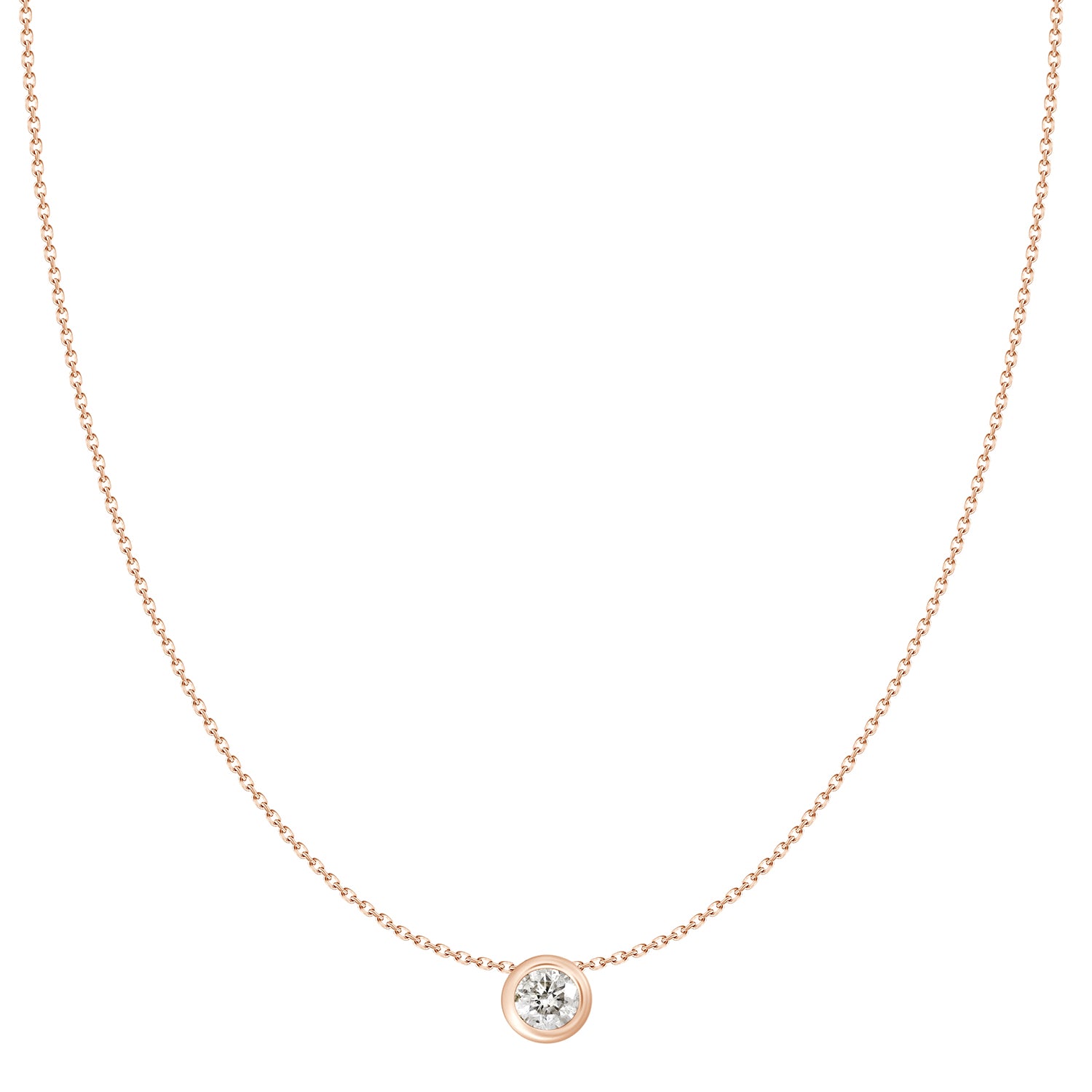Daisy Solitaire Bezel Diamond Necklace .10 ct