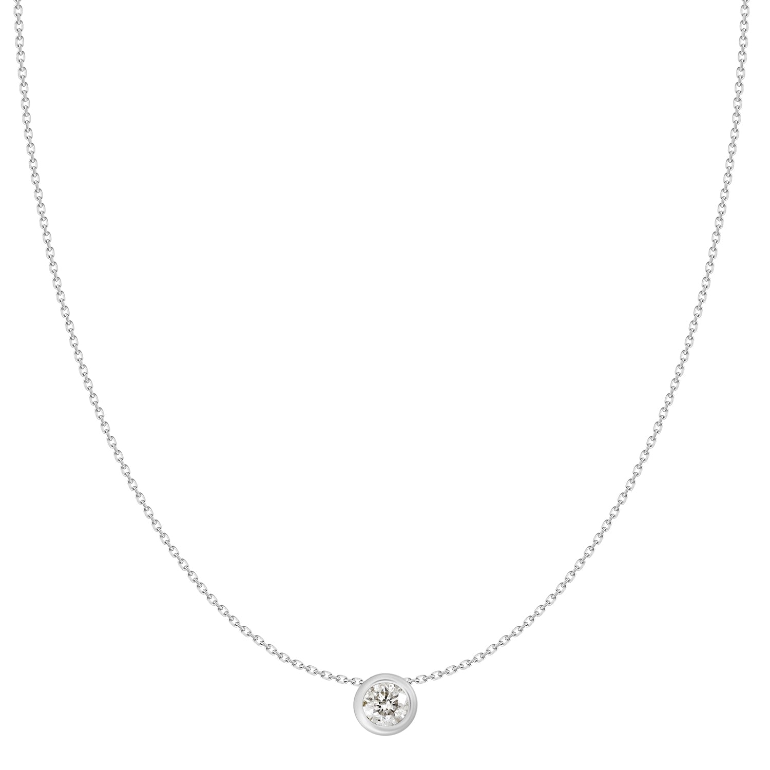 Daisy Solitaire Bezel Diamond Necklace .10 ct