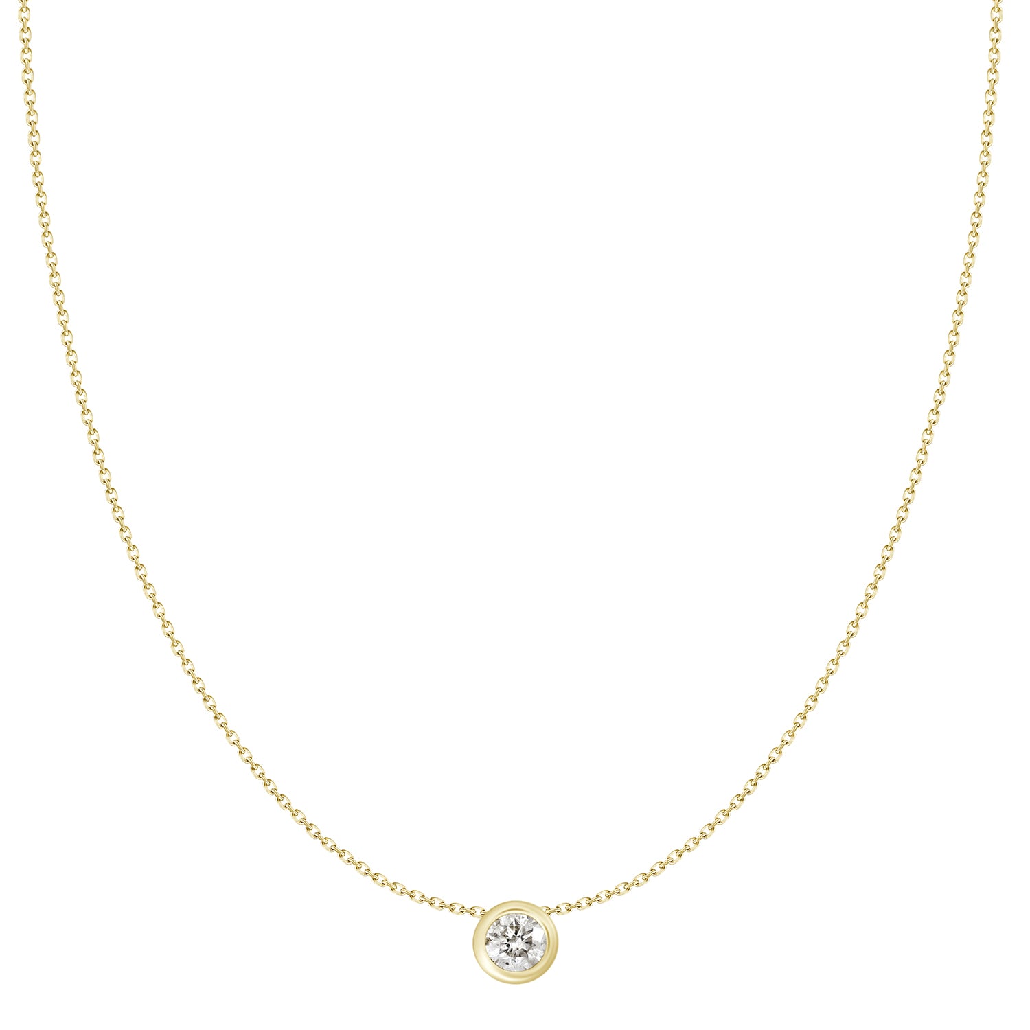 Daisy Solitaire Bezel Diamond Necklace .10 ct