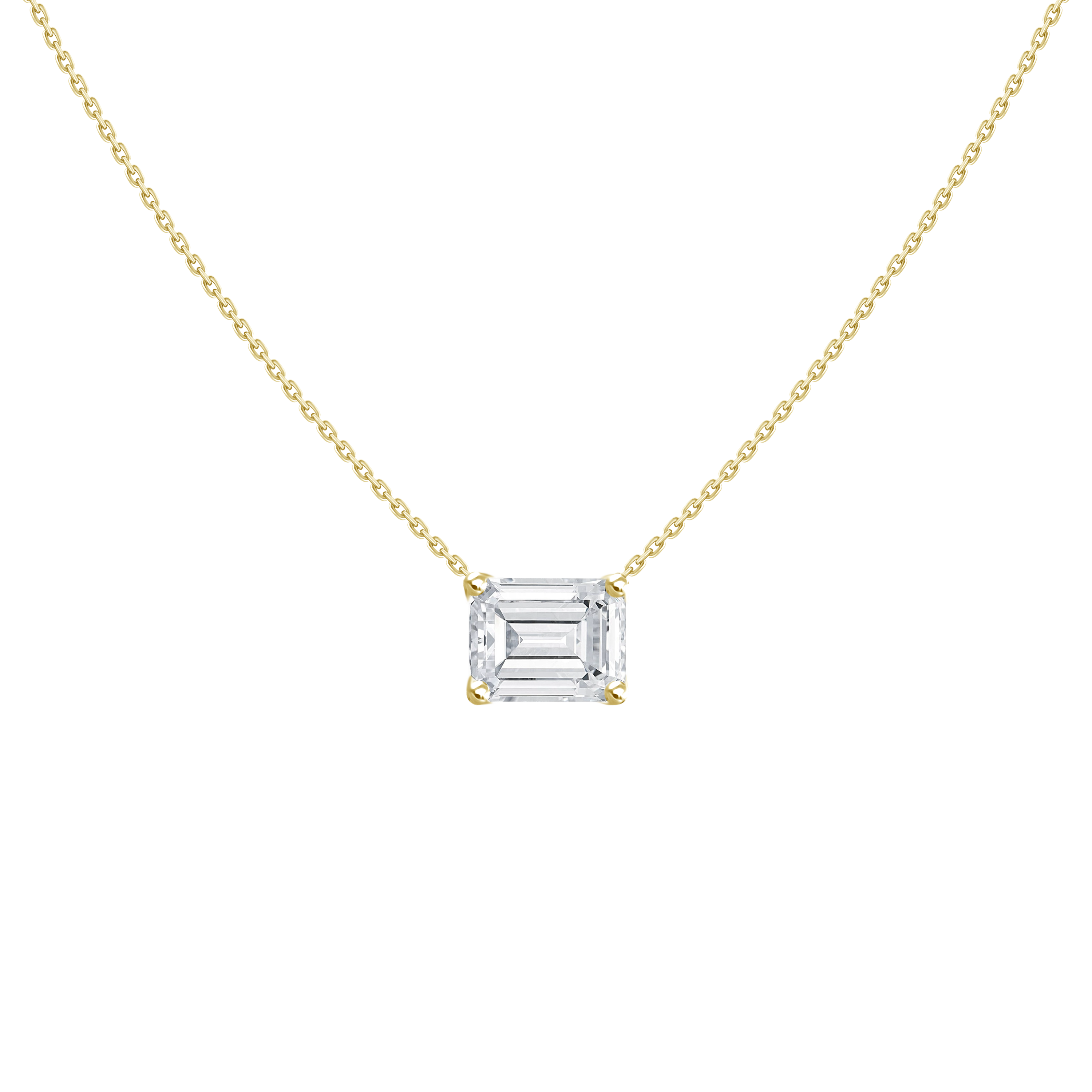 Enola Emerald Cut Diamond Necklace