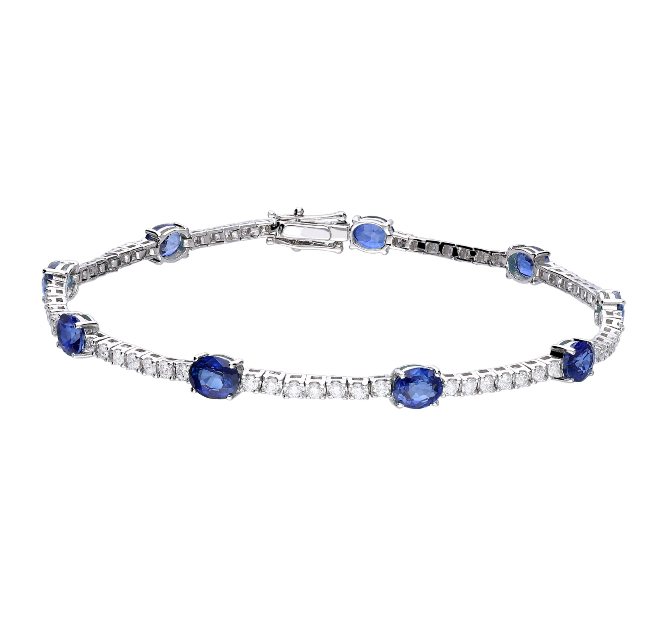 Nina Sapphire Diamond Tennis Bracelet 5.36 ct.
