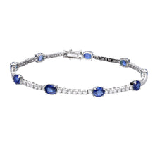 Load image into Gallery viewer, Nina Sapphire Diamond Tennis Bracelet 5.36 ct.
