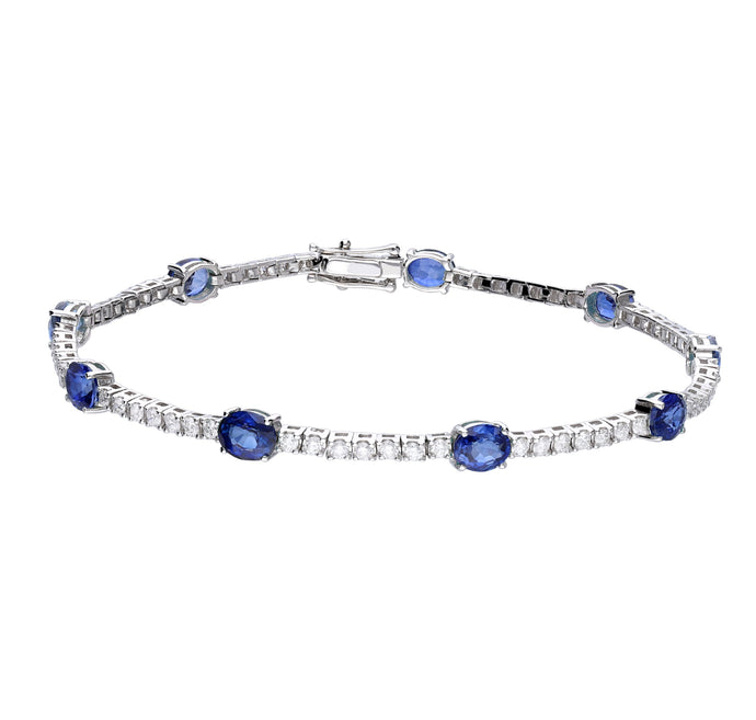 Nina Sapphire Diamond Tennis Bracelet 5.36 ct.