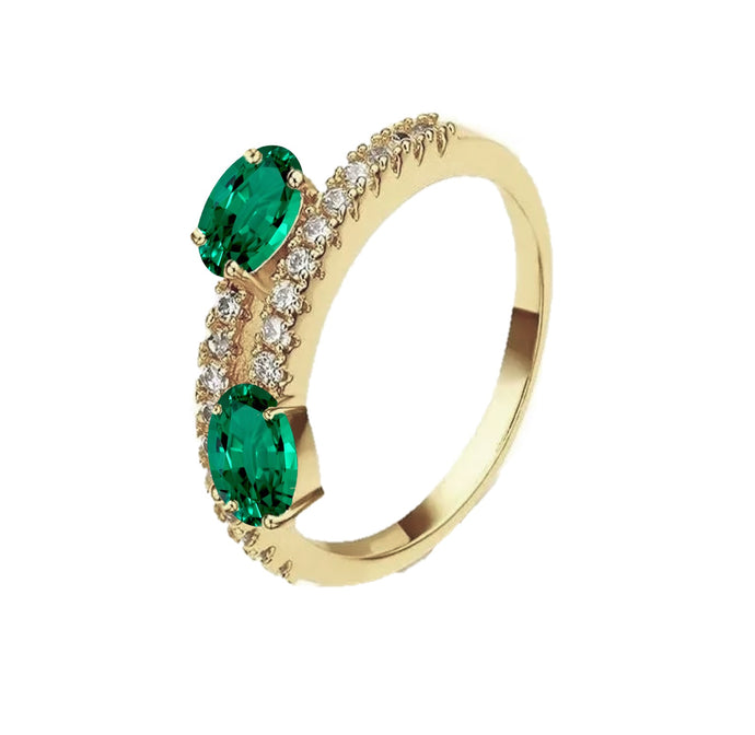 Olga Emerald Diamond Ring