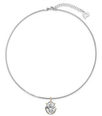 Lab Grown Oval Diamond Mercedes Reversible Two Tones Collar Necklace