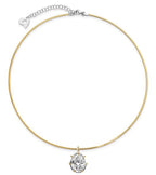 Lab Grown Oval Diamond Mercedes Reversible Two Tones Collar Necklace