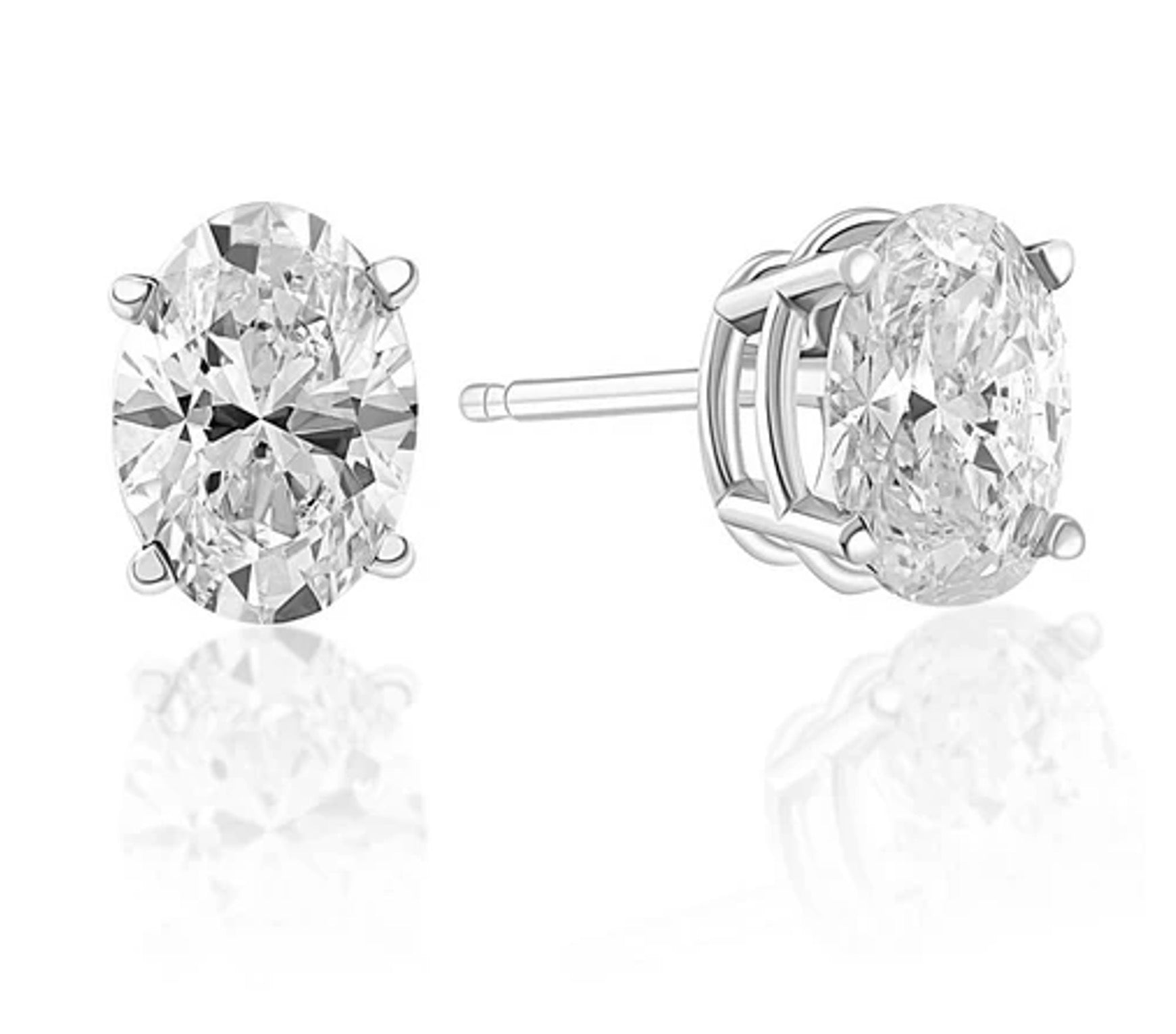 Oval Cut Lab Diamond Studs 4.0 ct.