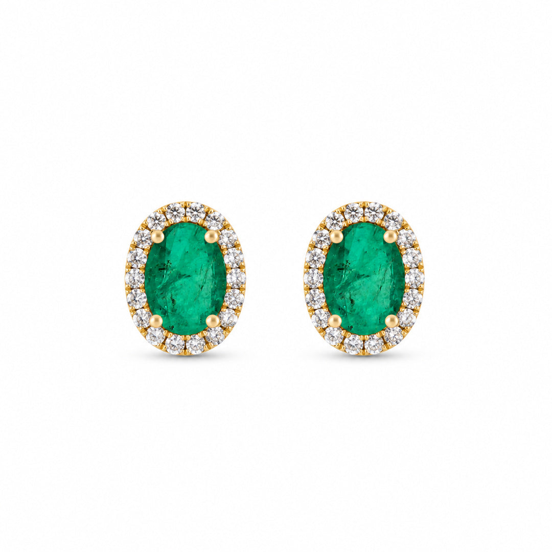 Portia Emerald Diamond Studs