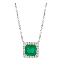 Load image into Gallery viewer, Pamela Princess Cut Emerald Diamond Necklace
