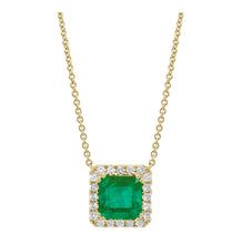 Load image into Gallery viewer, Pamela Princess Cut Emerald Diamond Necklace
