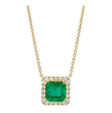 Load image into Gallery viewer, Pamela Princess Cut Emerald Diamond Necklace
