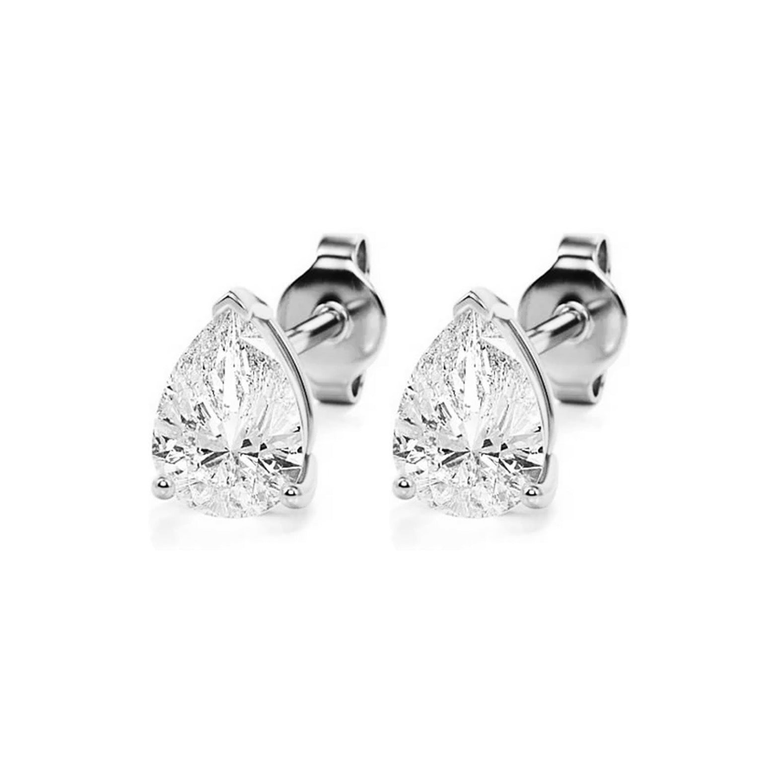 Pear Cut Lab Diamond Studs 2.0 ct.