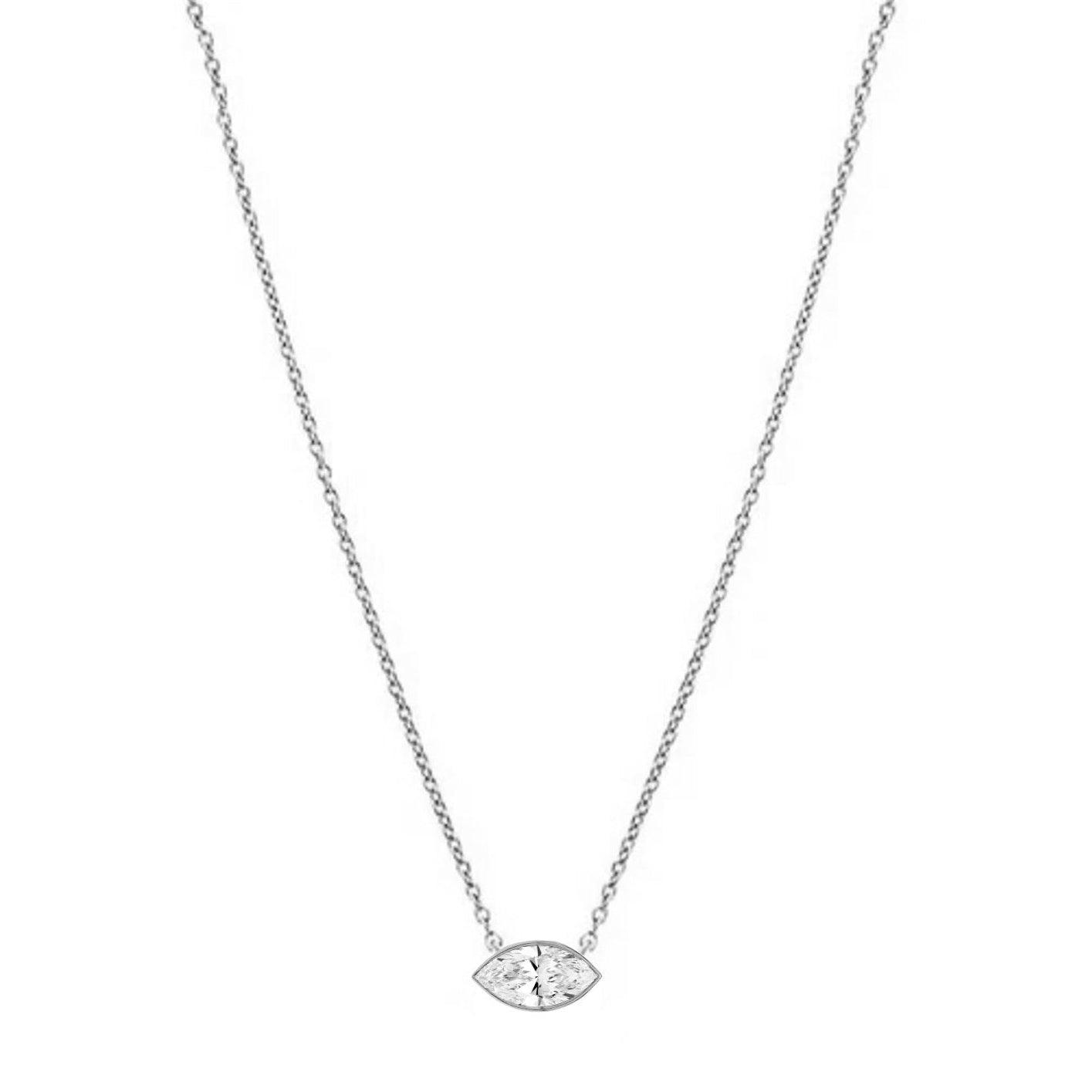 Pia Marquise Bezel Diamond Necklace