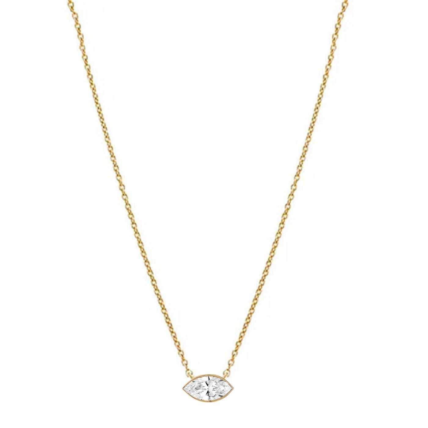 Pia Marquise Bezel Diamond Necklace