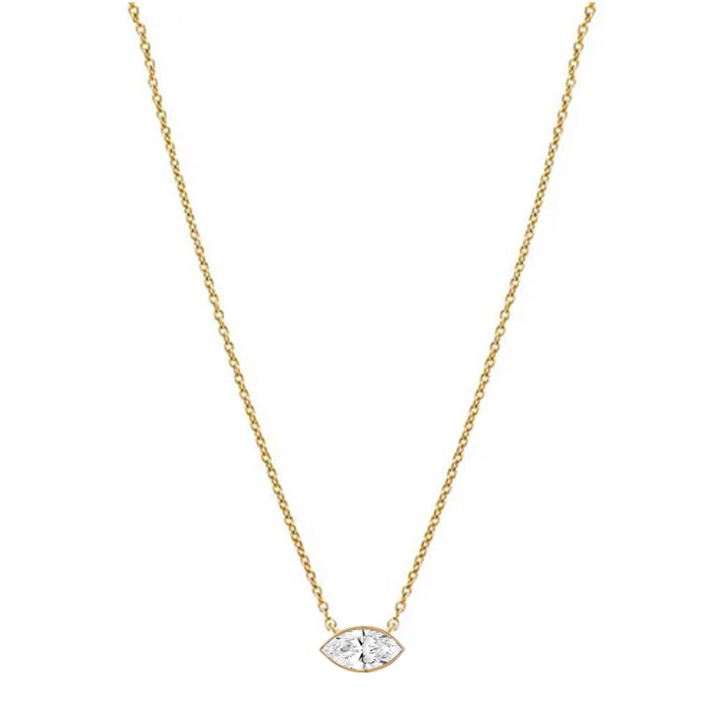 Pia Marquise Bezel Diamond Necklace