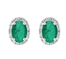 Load image into Gallery viewer, Portia Emerald Diamond Studs
