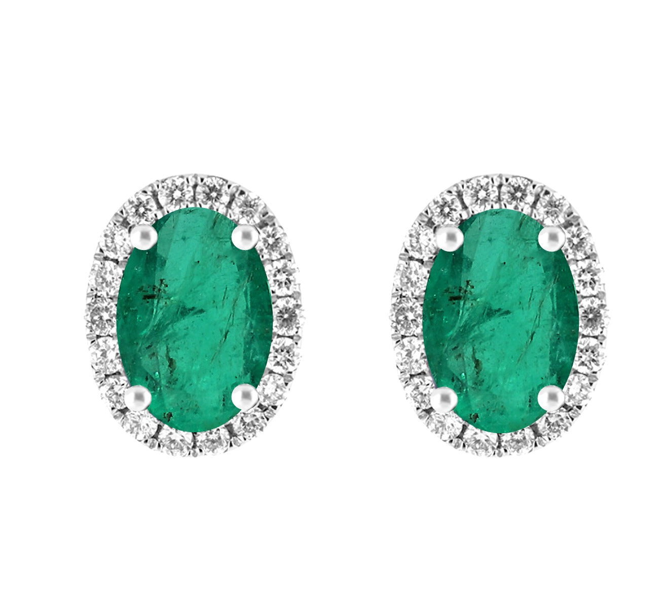 Portia Emerald Diamond Studs