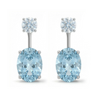 Something Blue Lab Diamond & Aquamarine Jacket Earrings
