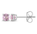 Roberta Round Pink Sapphire Piercings (Two Earrings)