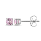 Roberta Round Pink Sapphire Piercings (Two Earrings)