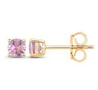 Roberta Round Pink Sapphire Piercings (Two Earrings)