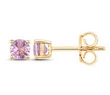 Load image into Gallery viewer, Roberta Round Pink Sapphire Piercings
