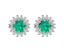 Load image into Gallery viewer, Rocio Emerald Diamond Studs
