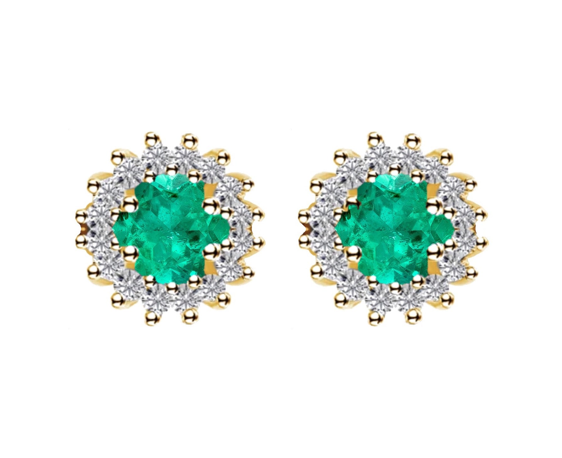 Rocio Emerald Diamond Studs