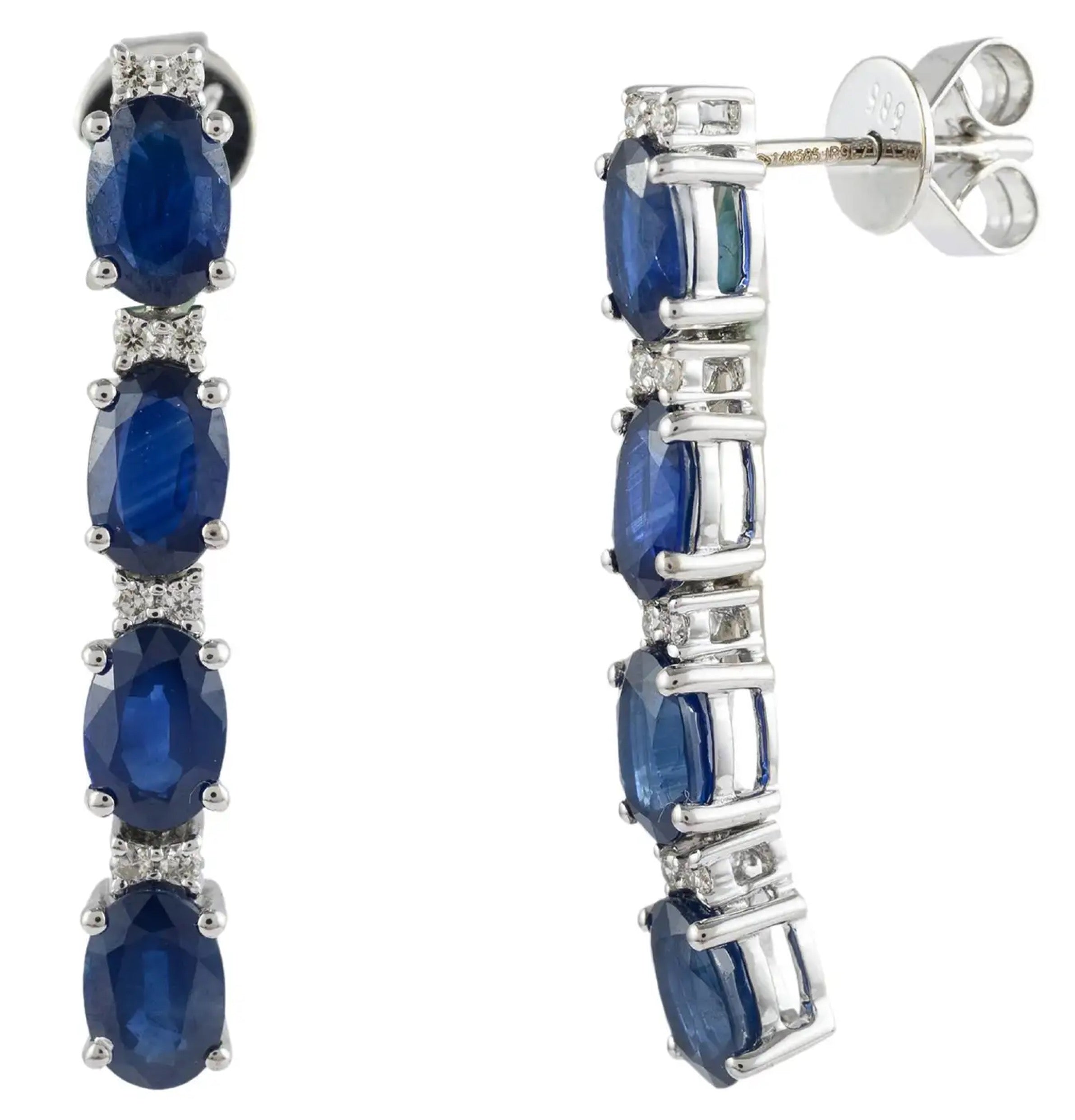Sabrina Sapphire Diamond Long Earrings