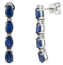 Load image into Gallery viewer, Sabrina Sapphire Diamond Long Earrings
