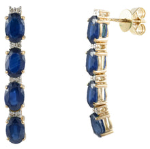 Load image into Gallery viewer, Sabrina Sapphire Diamond Long Earrings
