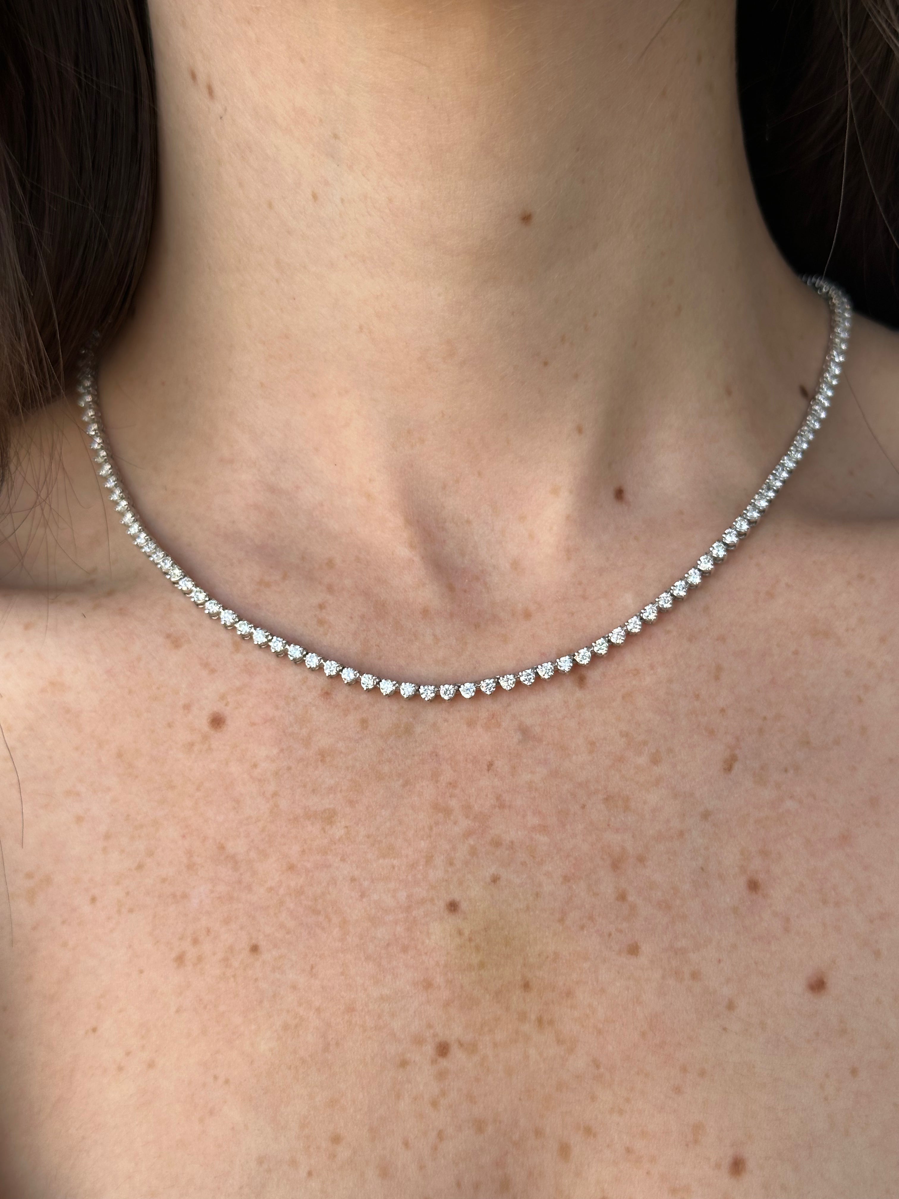 Serena Straight Diamond Tennis Necklace 5.0 ct.