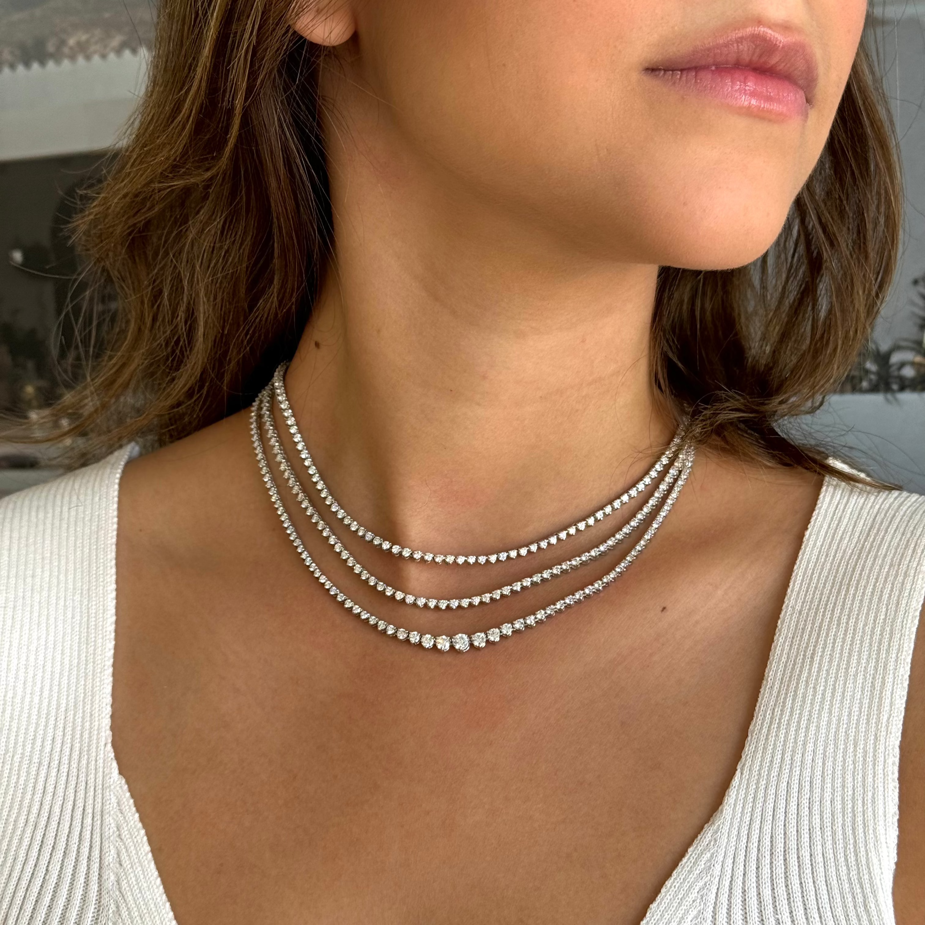 Bombshell Diamond Riviera Tennis Necklace 5.35 ct.
