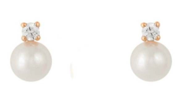 Shey Cubic Zirconia Pearl Baby Earrings