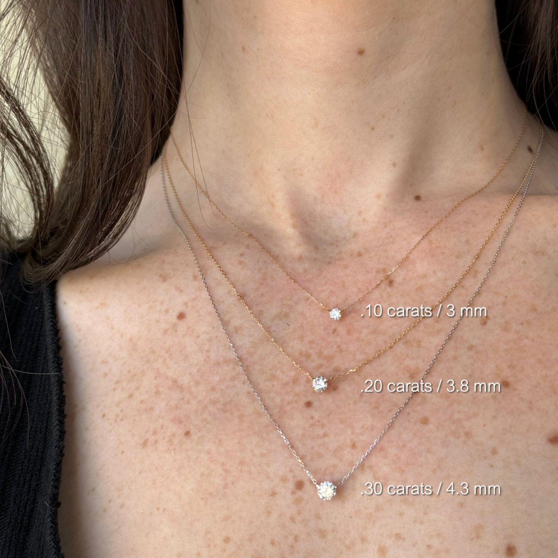 Doutzen Solitaire Diamond Necklace 0.10 ct.